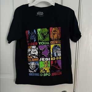 Star Wars Kids T-Shirt - Black with Multicolor Characters